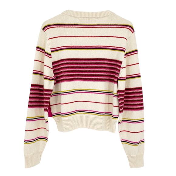 THE ELDER STATESMAN Reverse Stripe Crew Sweater M - Picture 2 of 11